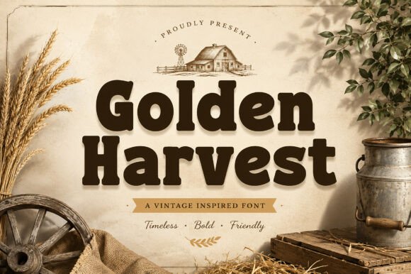 Golden Harvest: A Rustic Typeface for Authentic Design